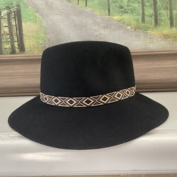 Lot Of 2 Wool Hats Fedora Western Black C&C Ribbon Mossy Green Leather One Size - Picture 4 of 14